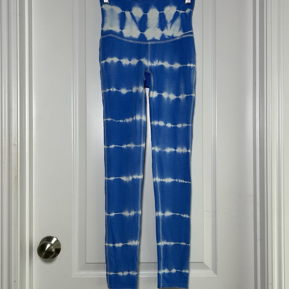 Free People FP Movememnt Blue White Shibori Tie Dye High Rise Essential Leggings